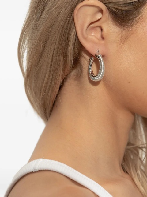 Jil Sander metallic hoop earrings - Grey - zdjęcie produktu nr 2