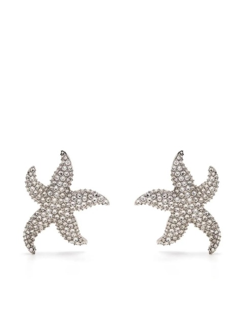 Amina Muaddi Astra crystal-embellished star earrings - Silver - zdjęcie produktu nr 1