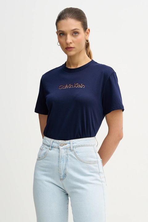 Calvin Klein Jeans t-shirt bawełniany damski kolor granatowy LV047E821G - zdjęcie produktu nr 1