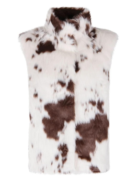 MC2 Saint Barth Ambre cow-print faux-fur gilet - White - zdjęcie produktu nr 1