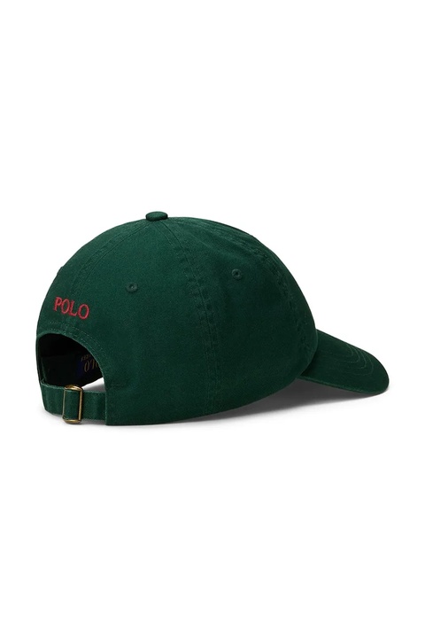 Polo Ralph Lauren czapka z daszkiem bawełniana kolor zielony gładka 211912843 - zdjęcie produktu nr 2