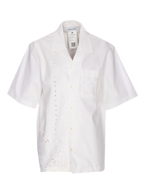 Marine Serre embroidered-detail shirt - White - zdjęcie produktu nr 1