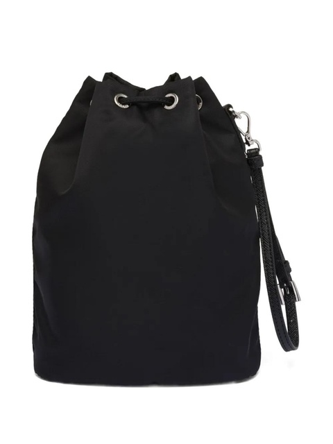 Prada logo-plaque drawstring pouch - Black - zdjęcie produktu nr 2