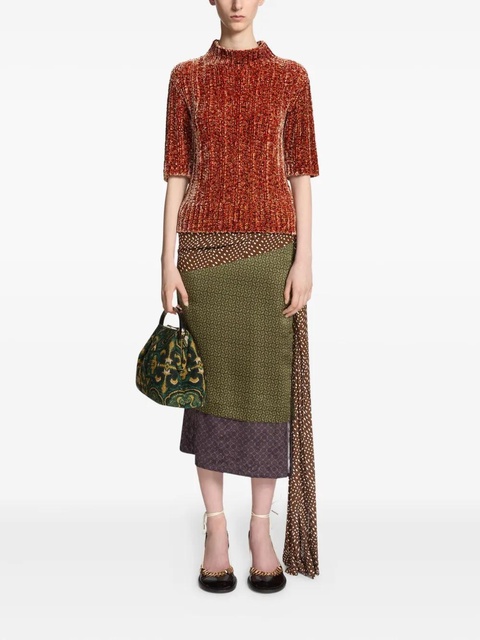 DRIES VAN NOTEN short-sleeved ribbed sweater - Red - zdjęcie produktu nr 2