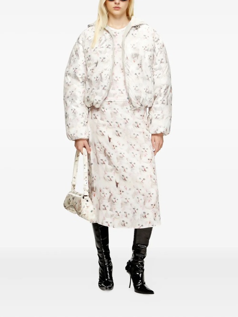 Diesel kitten-print hooded puffer jacket - White - zdjęcie produktu nr 1