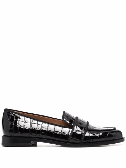Aquazzura Martin snakeskin mocassins - Black - zdjęcie produktu nr 1