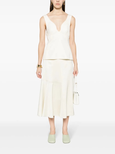 Jil Sander V-neck textured top - White - zdjęcie produktu nr 1