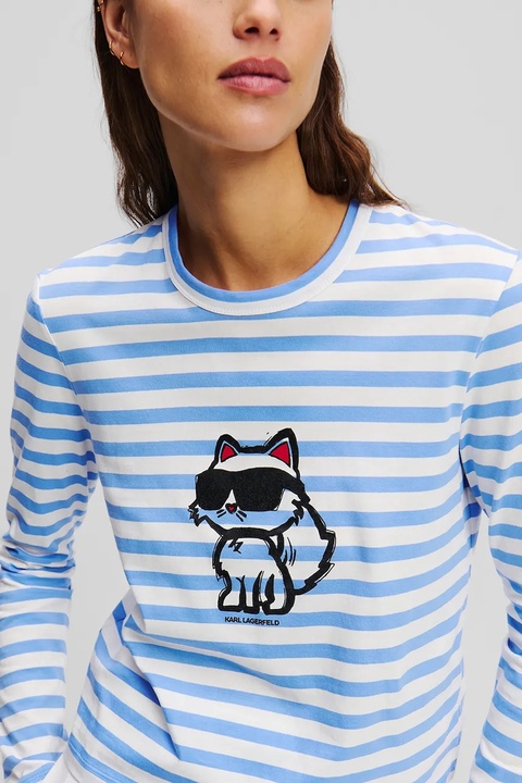 Karl Lagerfeld longsleeve bawełniany kolor niebieski A1W17137 - zdjęcie produktu nr 2