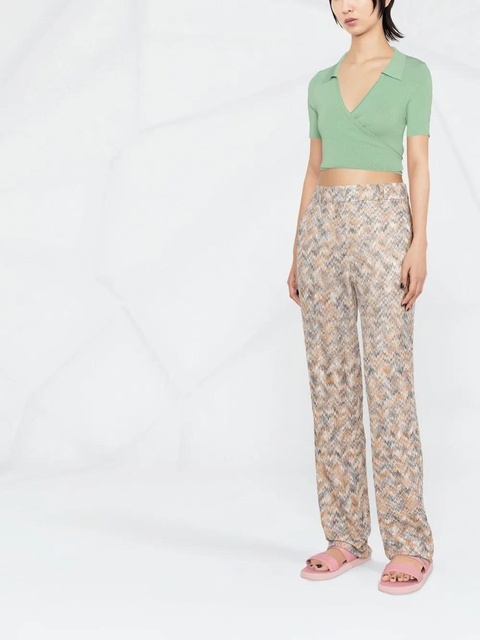 Missoni zigzag-knit straight-leg trousers - Neutrals - zdjęcie produktu nr 2