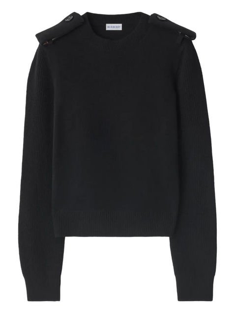 Burberry checked-epaulettes sweater - Black - zdjęcie produktu nr 1