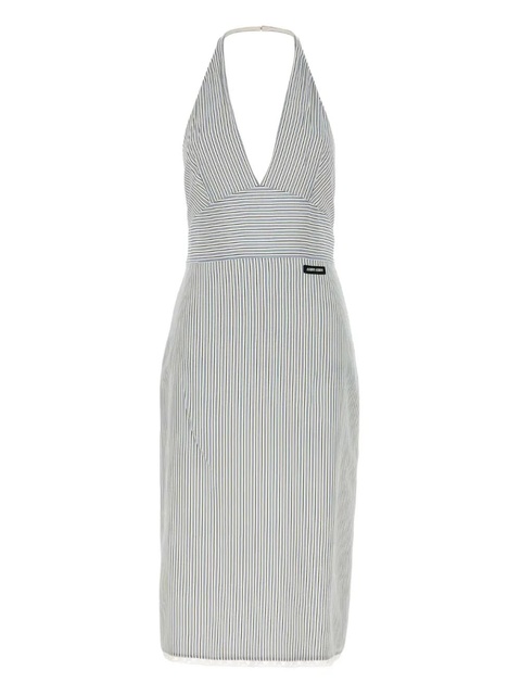 Miu Miu striped halterneck midi dress - White - zdjęcie produktu nr 2