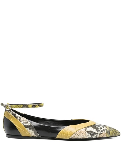 Marni snake-print ballet flats - Green - zdjęcie produktu nr 1