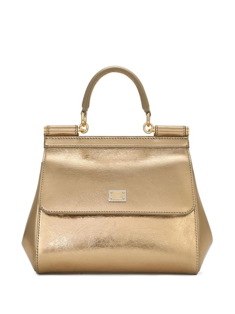 Dolce & Gabbana Sicily metallic leather tote bag - Gold - zdjęcie produktu nr 1