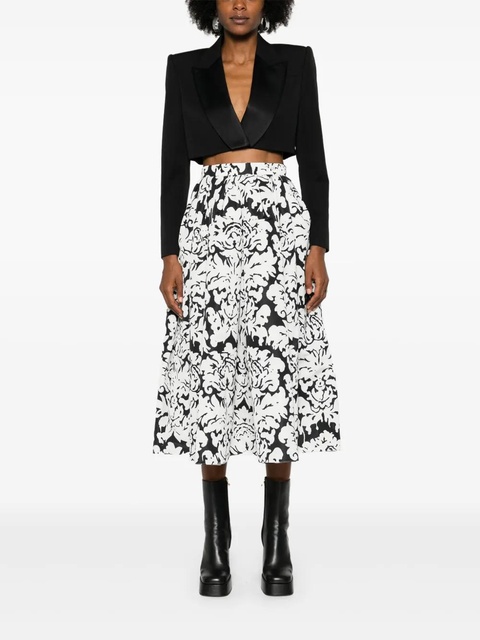Alexander McQueen Damask-print midi skirt - Black - zdjęcie produktu nr 2