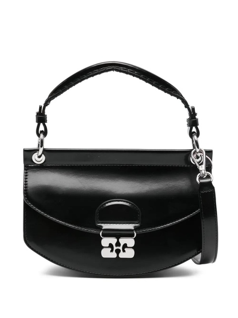 GANNI curved leather cross body bag - Black - zdjęcie produktu nr 1