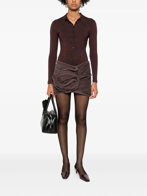 Magda Butrym rose-shaped mini draped skirt - Brown - zdjęcie produktu nr 2