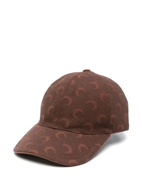 Marine Serre moon-jacquard twill baseball cap - Brown - zdjęcie produktu nr 1