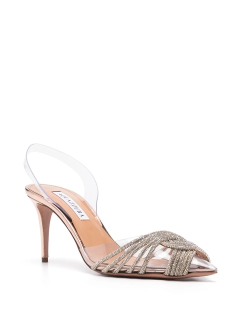 Aquazzura Gatsby Plexi Sling 75mm pumps - Gold - zdjęcie produktu nr 2