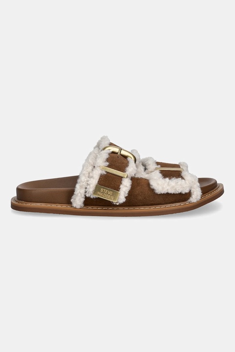 Steve Madden klapki zamszowe Arch-F damskie kolor brązowy 11005031 - zdjęcie produktu nr 2