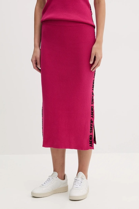 Dkny spódnica kolor różowy midi ołówkowa - zdjęcie produktu nr 2