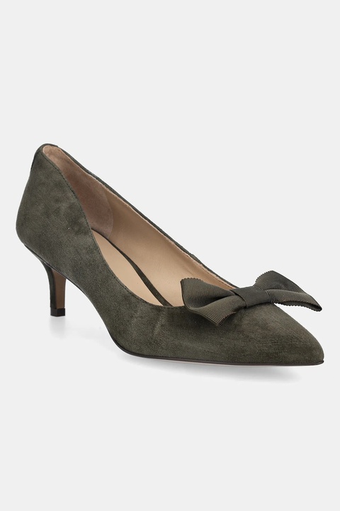 Lauren Ralph Lauren szpilki zamszowe Adrienne Bow kolor zielony 802980116002 - zdjęcie produktu nr 1