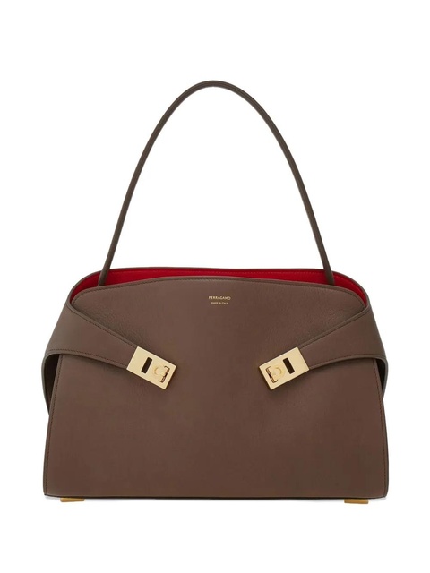 Ferragamo buckle-detail top-handle bag - Brown - zdjęcie produktu nr 1