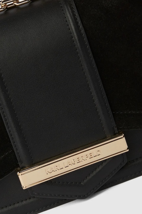 Karl Lagerfeld torebka skórzana kolor czarny A4W30278 - zdjęcie produktu nr 2