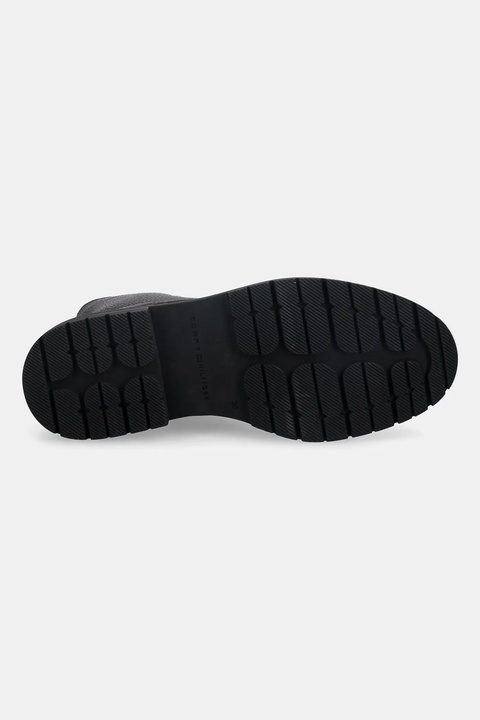 Tommy Hilfiger workery skórzane TH PLAQUE PEBBLE LACE BOOT damskie kolor brązowy na platformie lekko ocieplone FW0FW08767 - zdjęcie produktu nr 2
