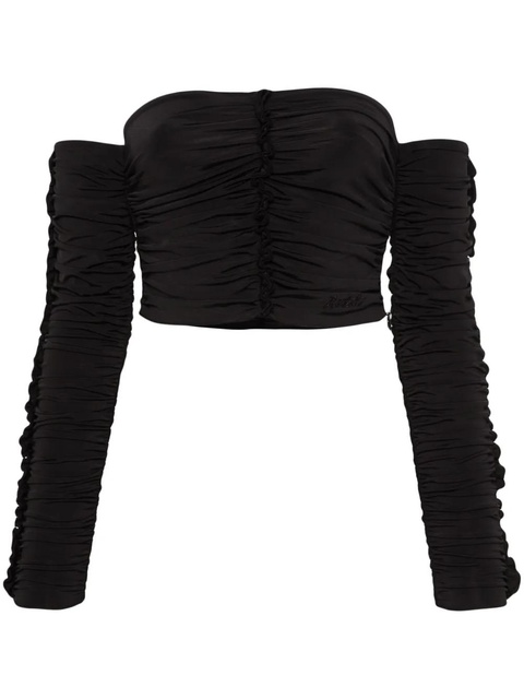 ROTATE BIRGER CHRISTENSEN gathered crop top - Black - zdjęcie produktu nr 1
