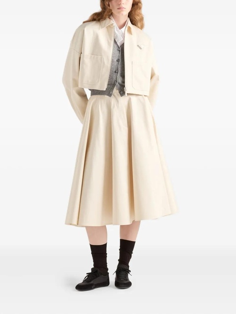 Prada triangle-logo flared skirt - Neutrals - zdjęcie produktu nr 2