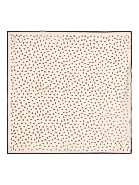 Valentino Garavani Chez silk pocket square - Neutrals - zdjęcie produktu nr 1
