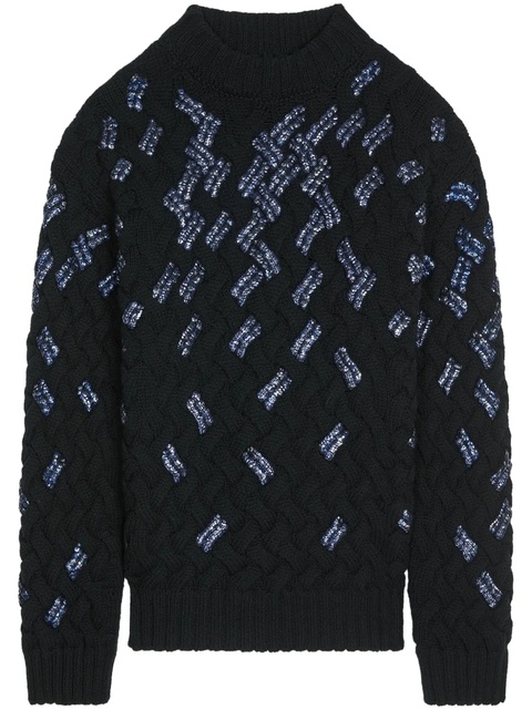 DRIES VAN NOTEN sequin-embellished sweater - Black - zdjęcie produktu nr 1