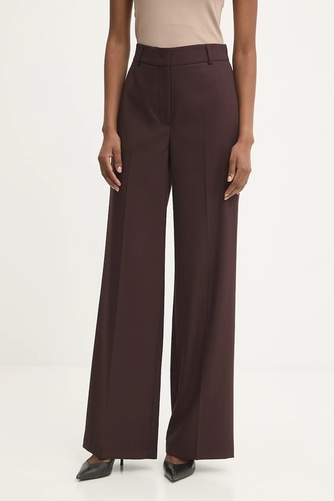 Answear.LAB spodnie damskie kolor bordowy szerokie high waist - zdjęcie produktu nr 1