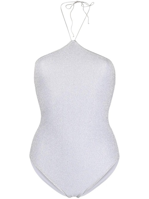 Oséree metallic shimmer halter swimsuit - Silver - zdjęcie produktu nr 1