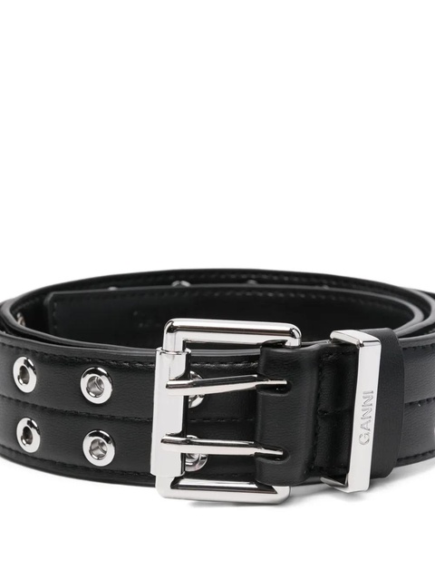 GANNI double-eyelet belt - Black - zdjęcie produktu nr 2
