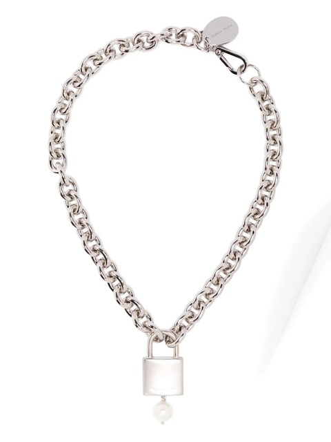 Simone Rocha padlock pearl necklace - Silver - zdjęcie produktu nr 1