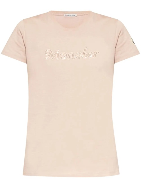 Moncler bead-logo T-shirt - Pink - zdjęcie produktu nr 1
