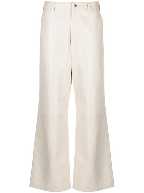 Nanushka Vidia straight-leg leather trousers - Neutrals - zdjęcie produktu nr 1