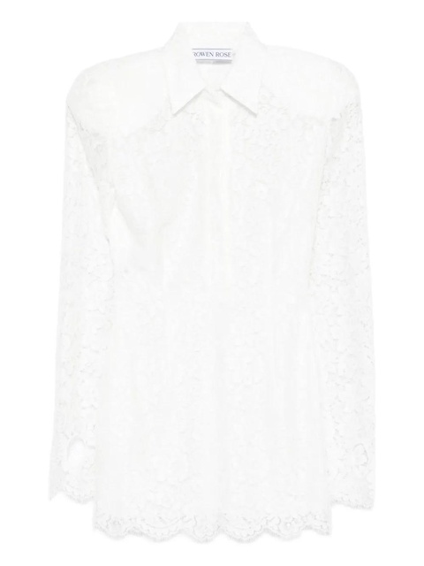 Rowen Rose long-sleeve lace mini dress - White - zdjęcie produktu nr 1