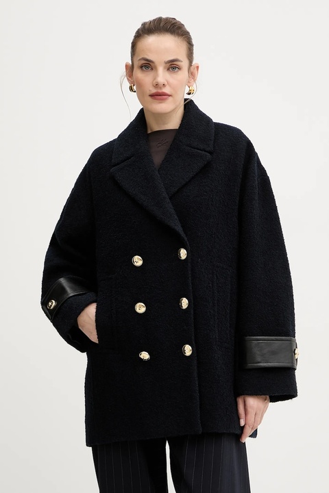 Pinko płaszcz z domieszką wełny kolor granatowy 105559 A2SH - zdjęcie produktu nr 1