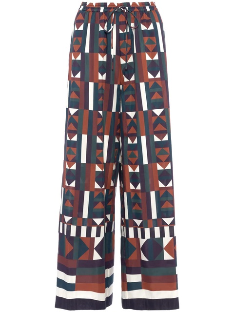 ERES Pluriel geometric-print palazzo pants - Brown - zdjęcie produktu nr 1