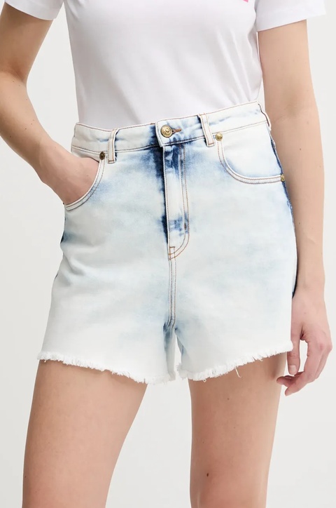 Versace Jeans Couture szorty jeansowe damskie kolor niebieski gładkie high waist 78HAD51R DW063RS5 - zdjęcie produktu nr 1