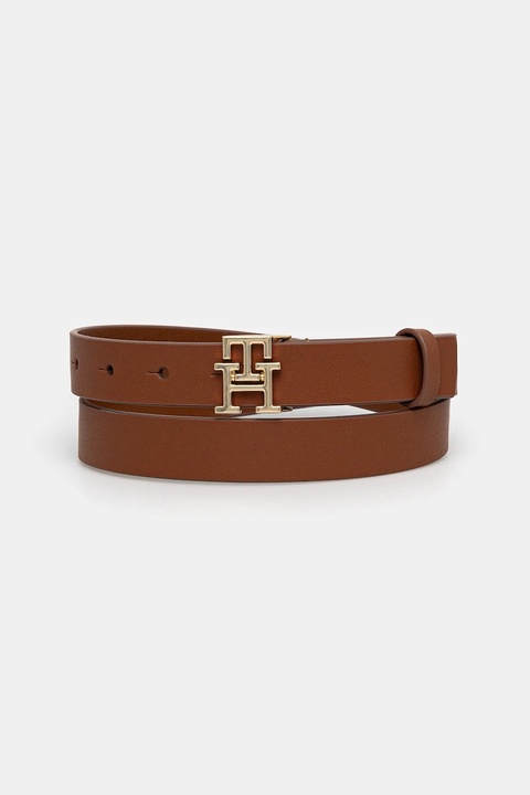 Tommy Hilfiger pasek skórzany damski kolor brązowy AW0AW17496 - zdjęcie produktu nr 1