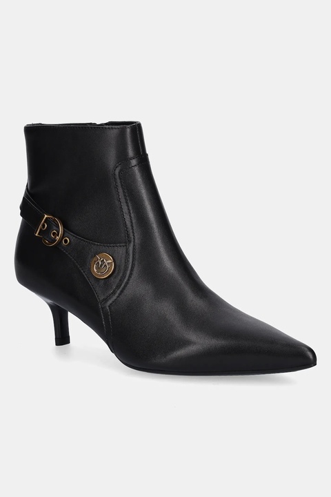 Pinko botki skórzane Gloria 14 damskie kolor czarny na szpilce SD0367P087Z99 - zdjęcie produktu nr 1