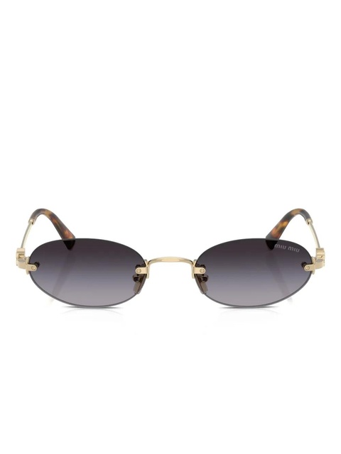 Miu Miu Eyewear oval-frame sunglasses - Gold - zdjęcie produktu nr 2