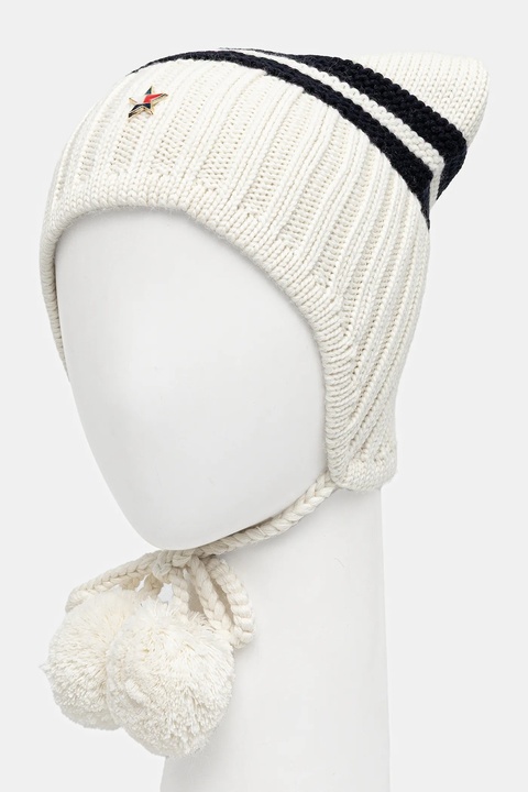 Tommy Jeans czapka z dodatkiem wełny kolor beżowy AW0AW18311 - zdjęcie produktu nr 2