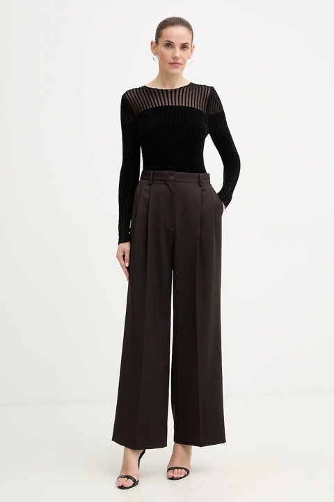 Guess bluzka welurowa ROWENA damska kolor czarny gładka W5BR62 Z0890 - zdjęcie produktu nr 2