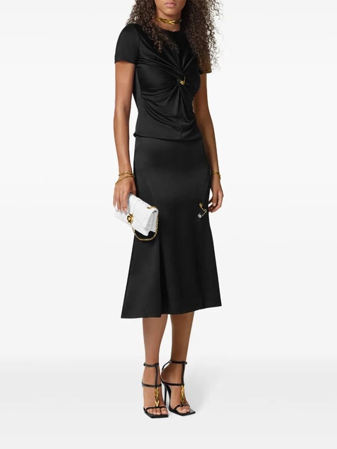 Versace Safety Pin satin midi skirt - Black - zdjęcie produktu nr 2