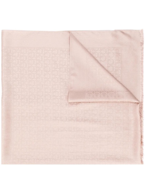 Ferragamo Gancini-print frayed scarf - Pink - zdjęcie produktu nr 1