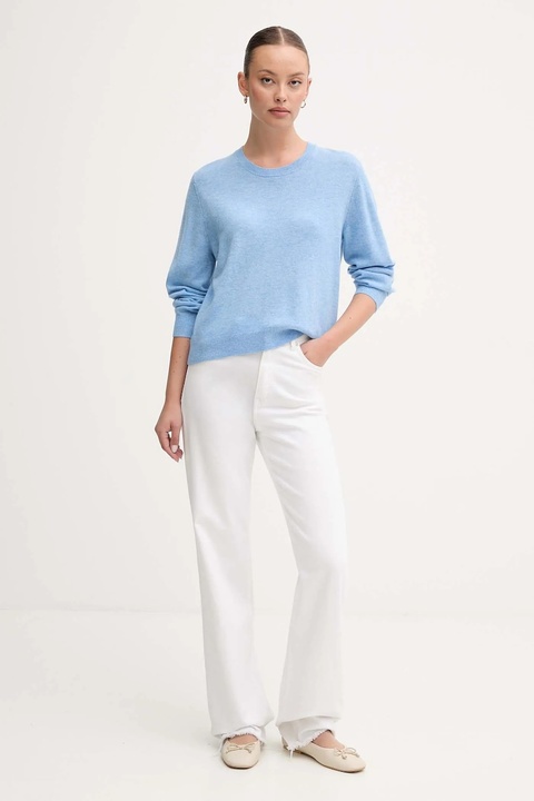 United Colors of Benetton sweter wełniany damski kolor niebieski lekki 1002D10BG - zdjęcie produktu nr 2